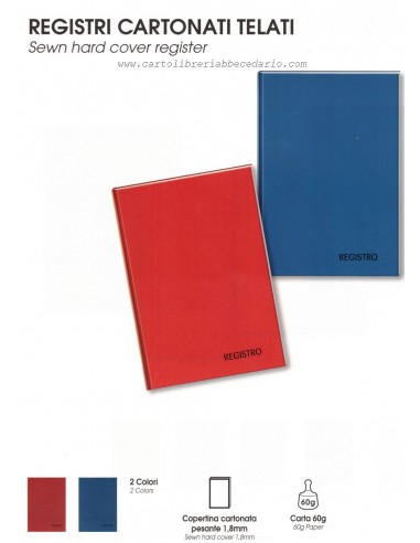 Registro Cartonato Copertina Telata...