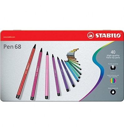 Set Pen 68 40/pz in Scatola di Metallo Stabilo