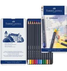Matite Colorate Goldfaber Permanenti 12 Sc. In Metallo Faber Castell