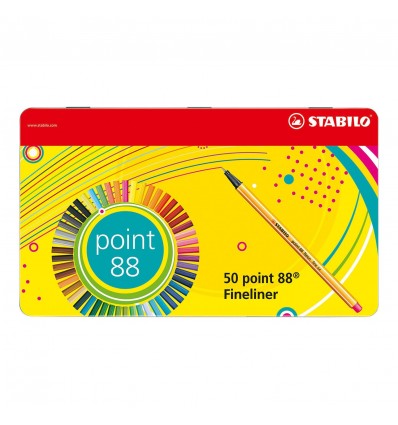 Penna Point 88 Fineliner Scatola in latta 50 color Stabilo