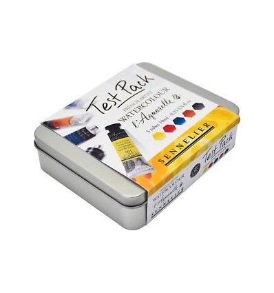 Sennelier Test Pack Aquerelle 5 Tubi da 10ml. Scatola in Metallo
