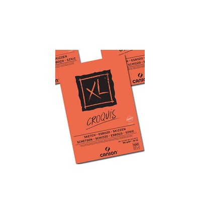 Blocco A4  XL  Croquis Schizzo 90gr. 100 fogli Bl.Collato Lato Corto Canson