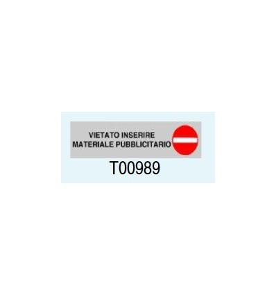Targa Adesiva "Vietato inserire materiale pubblicitario" T00989 Letterfix